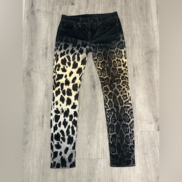 R13 Alison Skinny Leopard Jeans. SIZE 27. - Picture 7 of 11